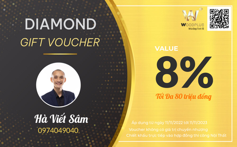 Voucher Diamond với chiết khấu 8% khi bạn chia sẻ thành công cho 8 người bạn cùng tham gia